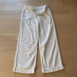 ba&sh Ecru Ivory Cream Corduroy Cord Wide Leg Pants size 36 US 4